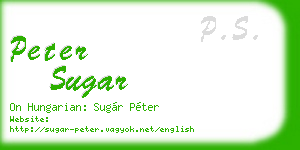 peter sugar business card